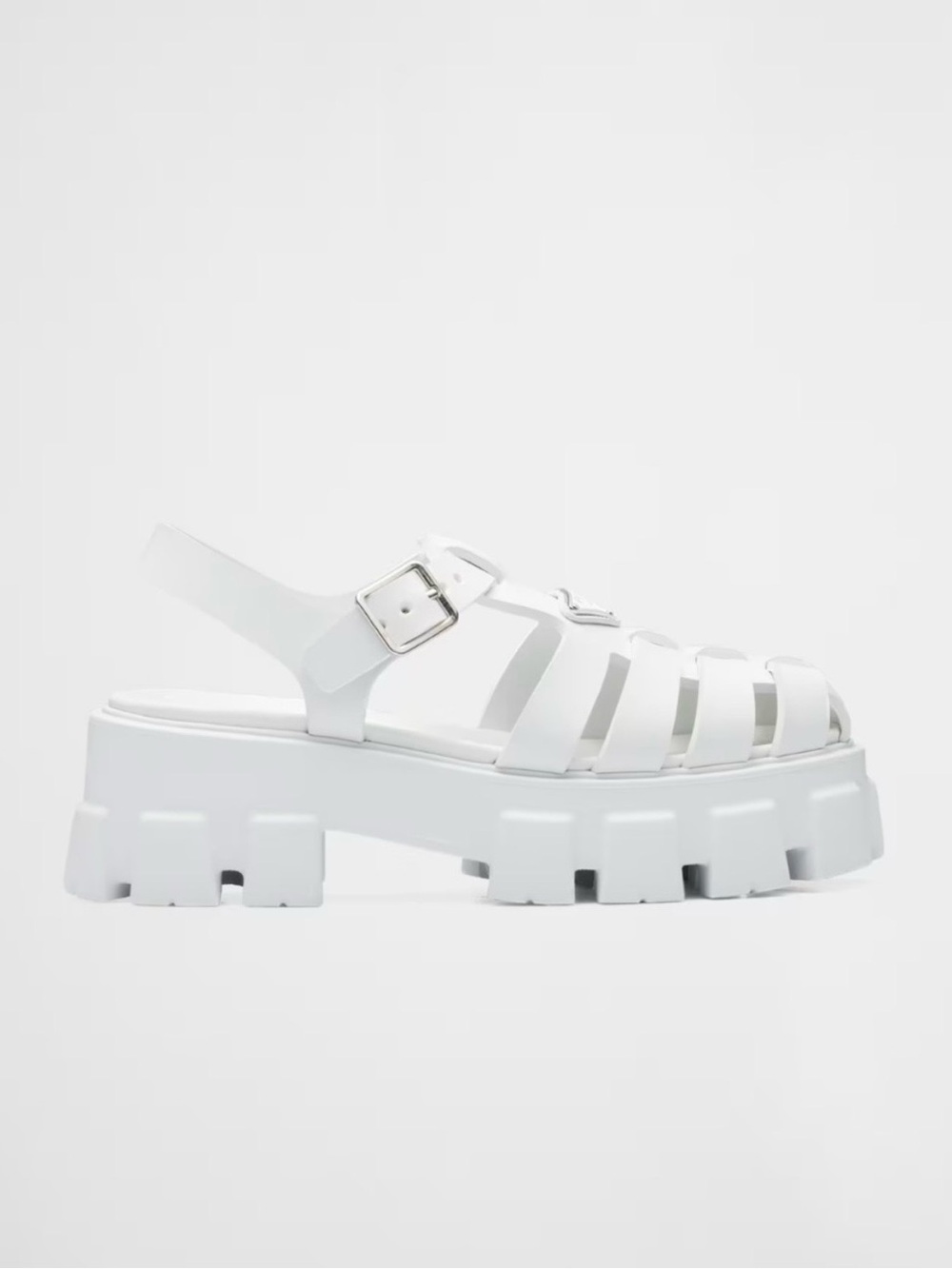 Prada White Rubber Monolith sandals Size 37 - Picture 2 of 13